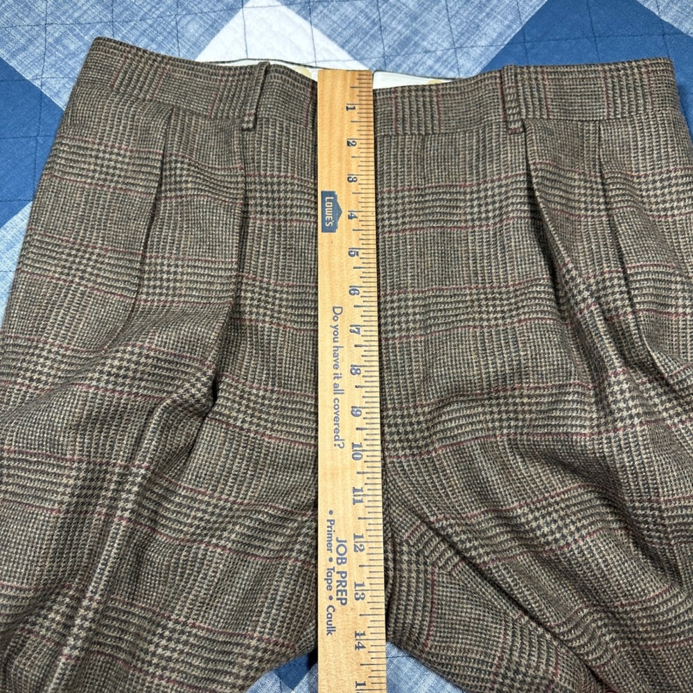 Vintage Polo Ralph Lauren Dalton Brown Virgin Wool Dress Pants Mens 33x30 Italy - Picture 9 of 11